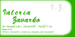 valeria zavarko business card